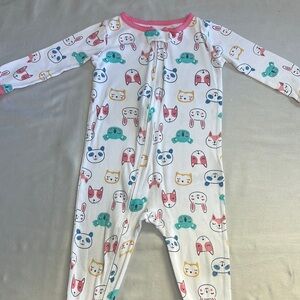 Carter's - Pink and White Footies with Animal Print